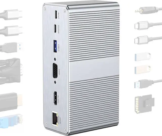 Alt view image 7 of 7 - Compact 13 in 1 USB C Dock with Display 100W PD Gigabit Ethernet 4 Ports for Laptops C Multiport Adapter