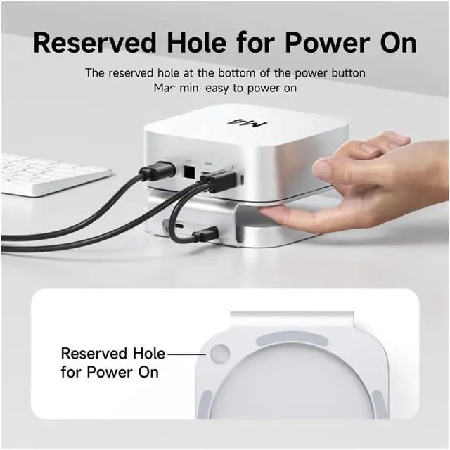 Alt view image 4 of 7 - USB C Hub with M.2 SSD Enclosure for Mac M4/M4 Pro Stand Type-C Docking Station Case USB3. Gen2 SD4.0 TF4(MC60)