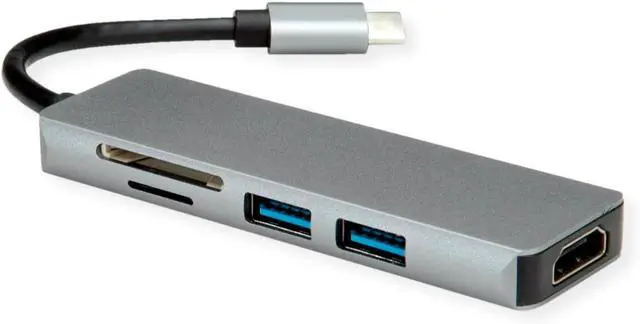 Main image of ROLINE Docking Station USB Type C, 4K HDMI, 2x USB3.2 Gen1 (Type A), SD/MicroSD