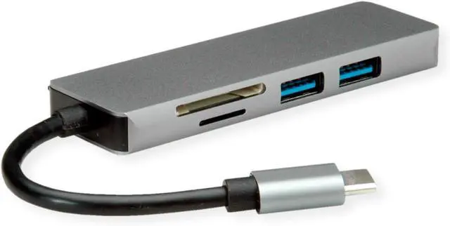 Alt view image 2 of 3 - ROLINE Docking Station USB Type C, 4K HDMI, 2x USB3.2 Gen1 (Type A), SD/MicroSD