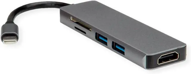 Alt view image 3 of 3 - ROLINE Docking Station USB Type C, 4K HDMI, 2x USB3.2 Gen1 (Type A), SD/MicroSD