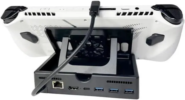 Alt view image 5 of 5 - 6 ind 1 Docking Station with Cooling Fan for Asus Rog Alloy Z1 Xtreme/Steam Deck OLED, Charging Dock Hub with HDMI 2.0 4K@60Hz & USB 3.0 Port *3 & Gigabit Enternet (6 in 1)