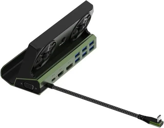 Alt view image 5 of 7 - for Steam Deck Console Docking Station Multifunctional Docking Station 10 in 1 Steam Deck Docking Station, Steam Deck Dual Fan Dock HDMI 2.0 (4K60Hz), Gigabit Ethernet, USB-C PD Port