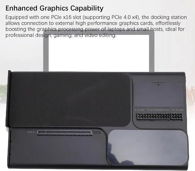 Alt view image 7 of 7 - Diyeeni Graphics Card Dock Station, PCIe 4.0 x4, 5, 140W PD, 30W PD, DisplayPort 2.1, 2.5G RJ45, M.2, 3.2 Gen 2, PCIe x16, Wins 10, 11,