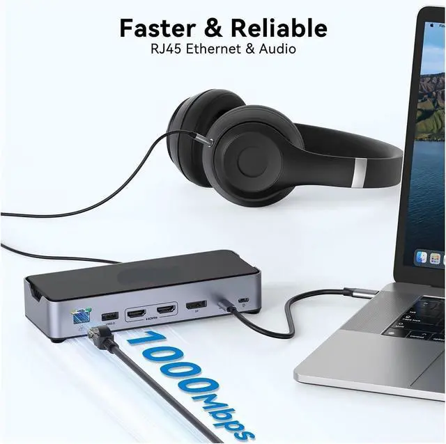 Alt view image 5 of 5 - 15 In 1 Docking Station Pro Air Thunderbolt Dual 8K HDMI DP USB3 0 RJ45 SD/TF PD100W USB Adapter(Type1-2HDMI 1DP)