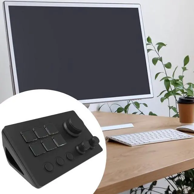 Alt view image 6 of 7 - ler Dock Desktop Dock with Intelligent Keypad and Console 6 Keys User Friendly PP Material Suitable, Black