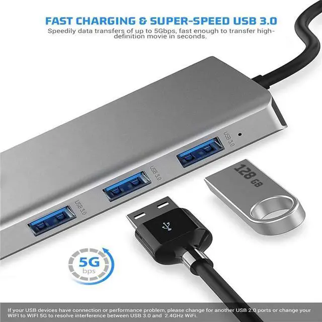 Alt view image 2 of 6 - 12-in-1 USB-C Docking Station with Dual HDMI, VGA, USB 3.0, Ethernet, SD Card Reader, and 3.5mm Audio