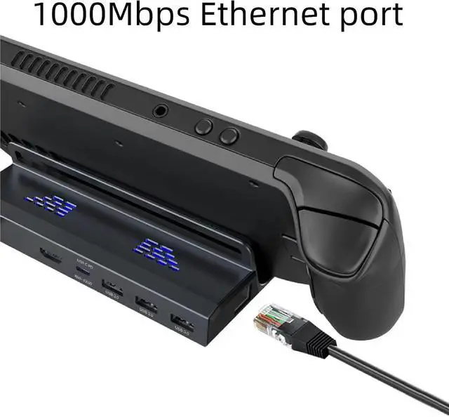 Alt view image 4 of 7 - Console Docking Station,6-in-1 Dock Stand Base Hub for Steam Deck,Docking Station with 3 USB 3.0 Ports,1 000Mbps Ethernet Port,PD100W Fast Charging