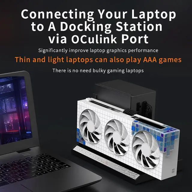 Alt view image 7 of 7 - Mingzhe External GPU Dock Compatible Graphics Expansion Dock Station Above Portable GPU Station (2)