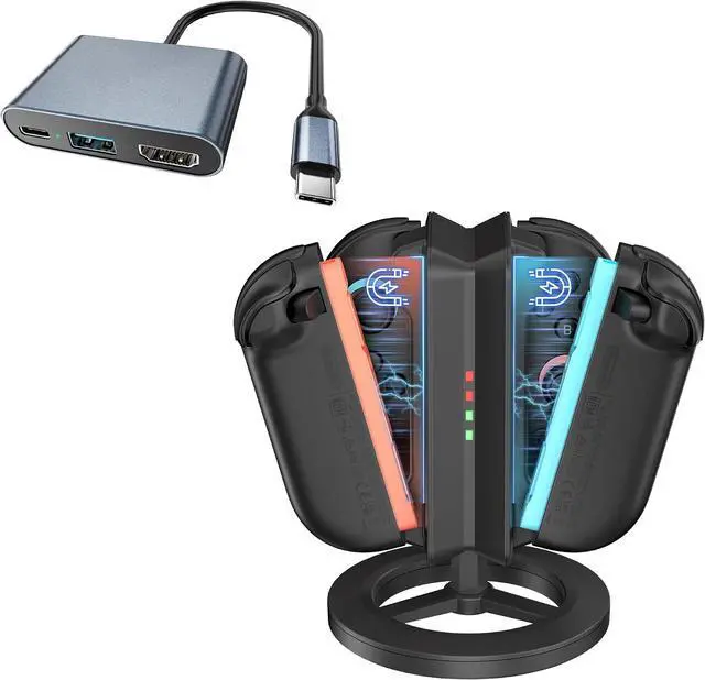 Main image of Switch 2 Expansion Dock (Without Ethernet Port), Supporting 4K@120Hz/PD 100W/USB 3.0 Ports, paired with the Switch 2 Joy-Con Charging Dock (Round), Compatible with Joy-Con 2 Console Accessories.
