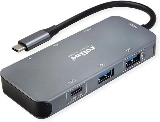 Alt view image 5 of 5 - ROLINE USB 3.2 Gen 2 Type C Multiport Docking Station, 4K HDMI, LAN