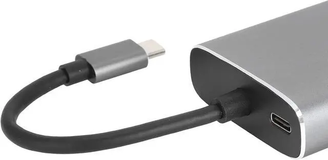 Alt view image 2 of 7 - 3 in 1 Type C Adapter, Type C to HD Multimedia Interface Docking Station with RJ45, USB 3.0, 4K Support, MetalABS Material, Sturdy Converter