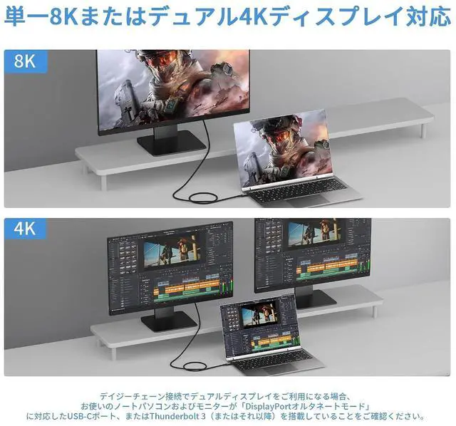 Alt view image 3 of 7 - USB-C to USB-C Cable Supporting USB4 & Thunderbolt 4 40Gbps Data, 240W Fast Charging, 8K Video for Laptop, Tablet, Docking Station 3 Meter (10 ft)