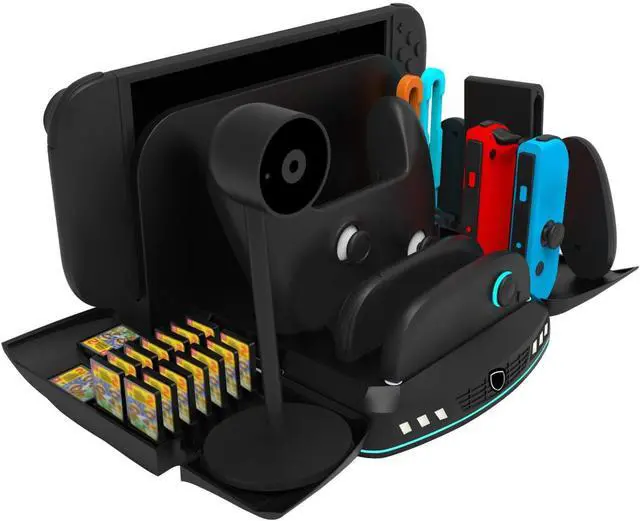 Alt view image 2 of 7 - Heat Dissipation Cooling Dock Suitable for SW2 with 10 Game Card Slot and Colorful Lighting
