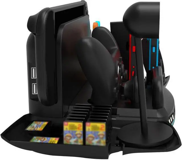Alt view image 5 of 7 - Heat Dissipation Cooling Dock Suitable for SW2 with 10 Game Card Slot and Colorful Lighting