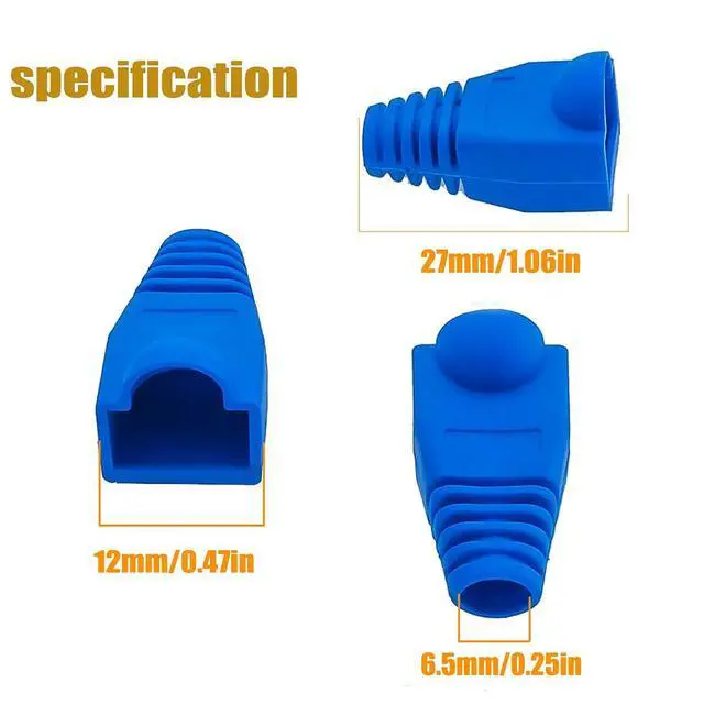 Alt view image 6 of 7 - RJ45 Cat6 Pass Through Connectors with Strain Relief Boots