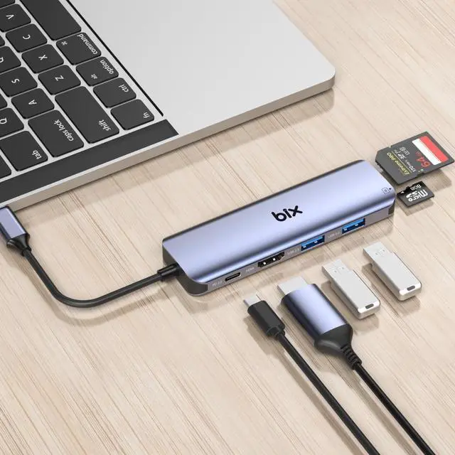 Alt view image 6 of 7 - Bix USB Type-C Multiport Dock 6-Port