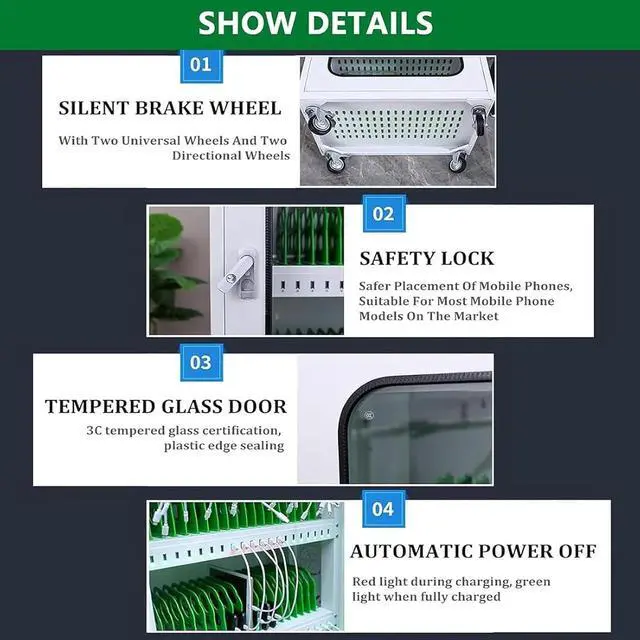 Alt view image 4 of 7 - Portable Phone Charging Station | USB Charging Locker with 20 Slots for Mobile Phones | Convenient Recharge Cabinet for 6/12/20 Devices Ideal for Offices and Public Spaces