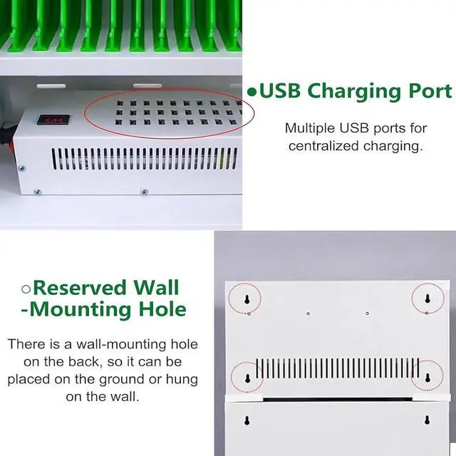 Alt view image 7 of 7 - Portable Phone Charging Station | USB Charging Locker with 20 Slots for Mobile Phones | Convenient Recharge Cabinet for 6/12/20 Devices Ideal for Offices and Public Spaces