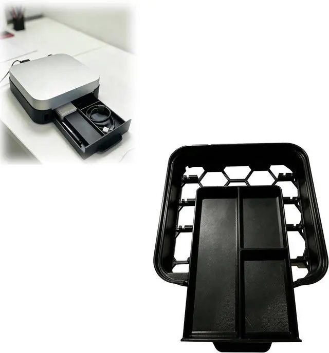Main image of Desktop Computer Stand Compatible with Mini 2010-2023 Models,with Slide in Drawer and Front USB Extension, Desktop Organizer, Space Saving Computer Stand