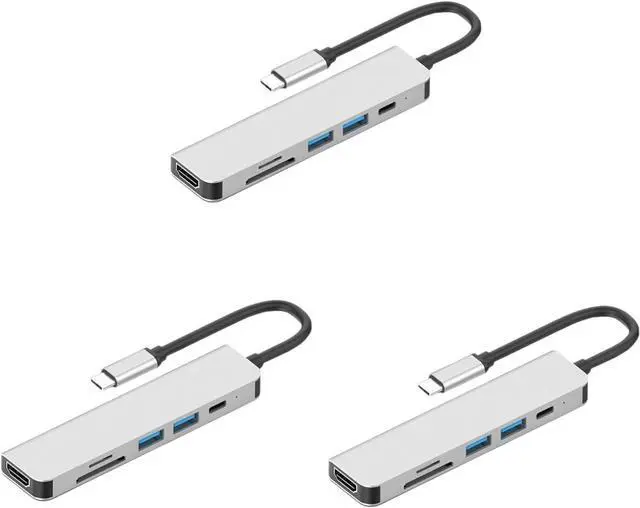 Main image of Hemoton 3pcs Type-c Pd Fast Charging Hub Adapter Multifunctional Reader Converter for Laptops and Devices Compact Design Data Transfer Speed