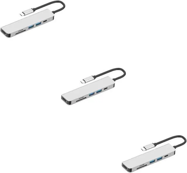 Alt view image 3 of 7 - Hemoton 3pcs Type-c Pd Fast Charging Hub Adapter Multifunctional Reader Converter for Laptops and Devices Compact Design Data Transfer Speed