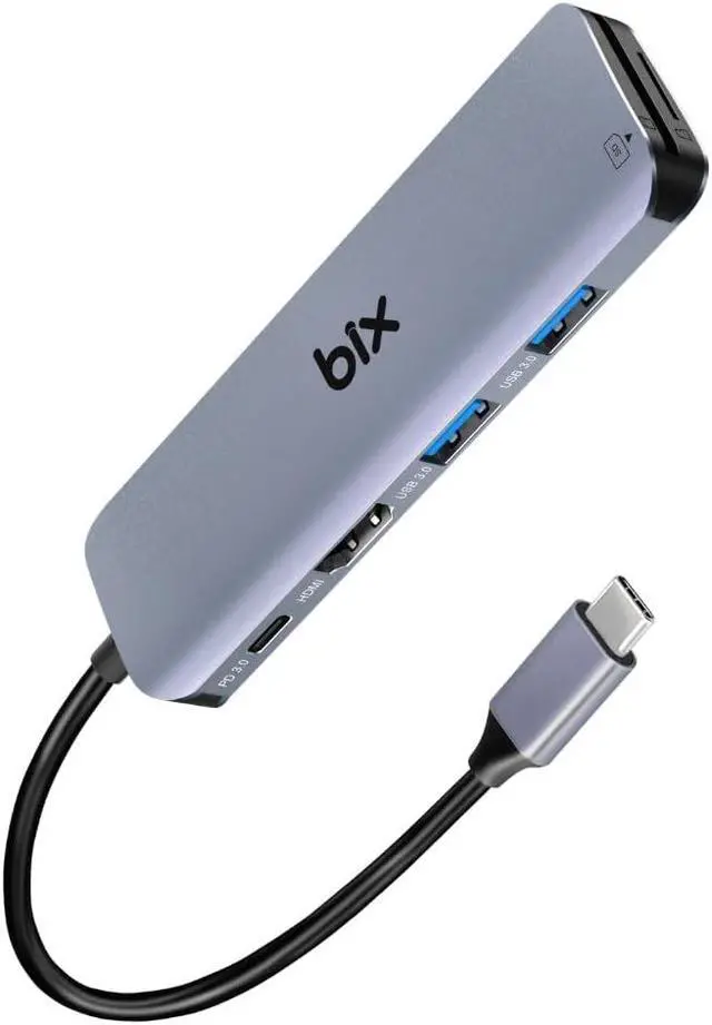 Alt view image 4 of 7 - Bix USB Type-C Multiport Dock 6-Port
