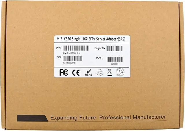 Alt view image 2 of 7 - 10 Gigabit M.2 to RJ45 SFP+ NIC, with Intel 82599(X520-DA1) Controller PCIe X4 Network Card,10gb RJ45 Ethernet Card Industrial Adapter with SFF-8087 Cable/Low Profile Bracket Support PXE&UEFI