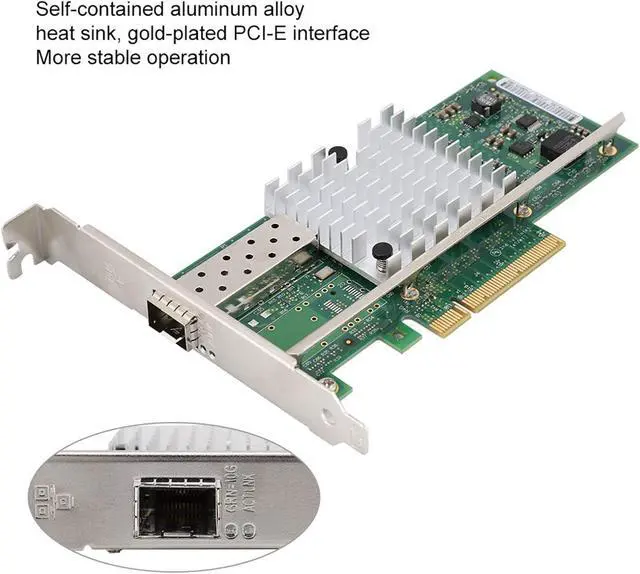 Alt view image 2 of 7 - Network Card, Internal Computer Networking Cards Fiber Network Card for X520DA1 82599EN PCIE 10G SFP Ethernet Server Adapter