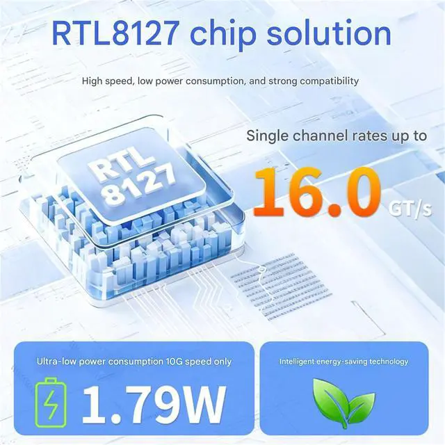 Alt view image 3 of 7 - Professional 10Gbps PCIe4.0 Networking Card with Universals Rj45 Port Ideal for Virtualization and 4K Streaming