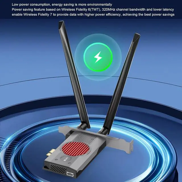 Alt view image 4 of 7 - Network Card,3 Band 8774Mbps PCIe Network Card with 2 High Gain Antennae for Linux PC