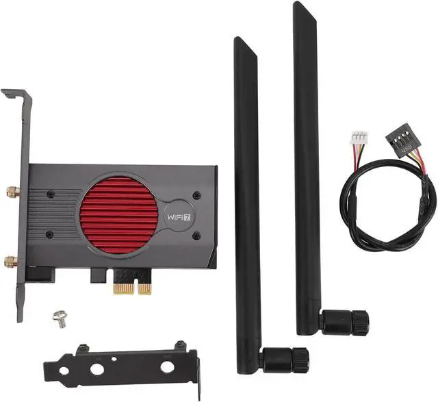 Alt view image 7 of 7 - WiF Card, WiF Cordless Network Card with Bluetooth 5.4, WiF 7 BE200 3 Band 8774Mbps PCIe Triple Band 2.4G/5G/6GHz Cordless Adapter with 2 High Gain Antennae for Linux PC