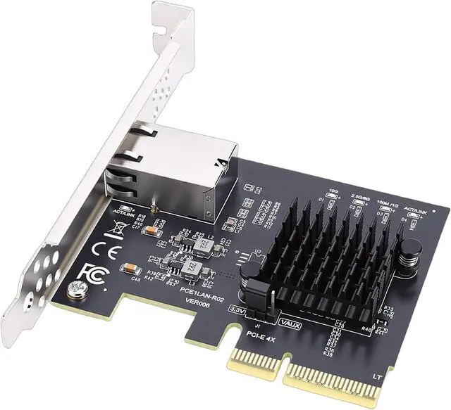 Main image of Yunseity PCIe 4X Gigabit Network Card, 10Gbps Ethernet Adapter with RTL8127AT Chip for Desktop Server PC NAS 10 11