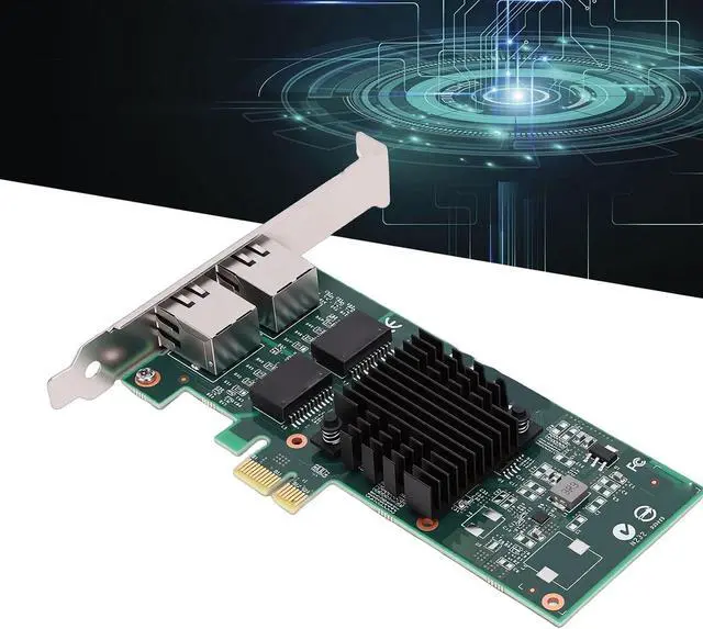 Alt view image 3 of 7 - Cuifati 1Gb Network Card, Dual RJ45 Ports Gigabit Ethernet Adapter with 82576 Controller and Low Profile Bracket, for PCI Express 2.0 X1 Interface
