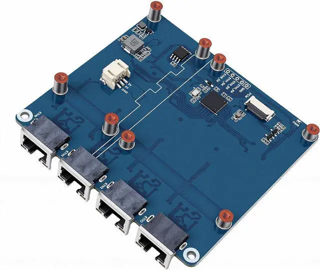 Main image of Sanpyl PCIe to Gigabit Ethernet Board, Plug and Play No Driver PCIe to 4 Port Gigabit Ethernet Adapter with RJ45 Ports, for Stable Network Expansion