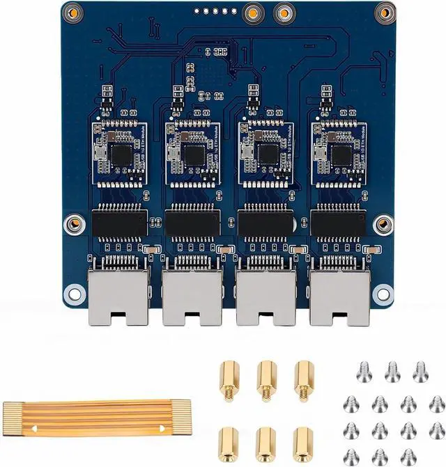 Alt view image 7 of 7 - Sanpyl PCIe to Gigabit Ethernet Board, Plug and Play No Driver PCIe to 4 Port Gigabit Ethernet Adapter with RJ45 Ports, for Stable Network Expansion