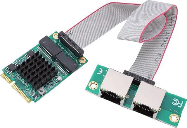 Alt view image 3 of 7 - Fabater Mini PCIe Gigabit Ethernet Adapter, Dual RJ45 Ports 10 100 1000Mbps I350 Controller, Industrial Grade Ethernet Adapter with Low Profile Bracket for Industrial PCs Single Board