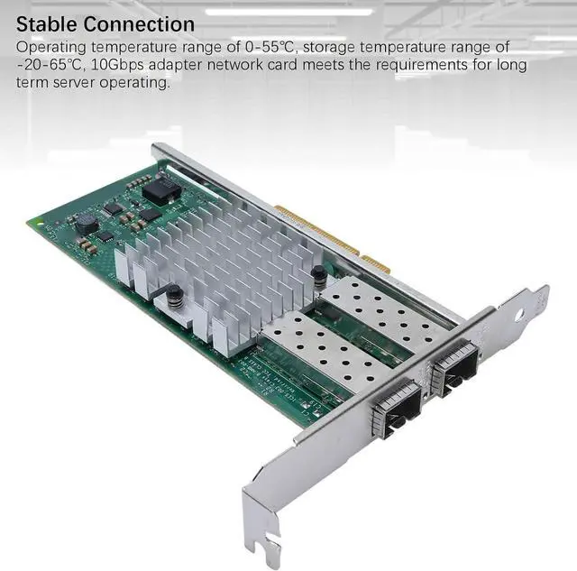 Alt view image 2 of 7 - 10Gbps SFP Plus Network Card, PCI Express X8 Ethernet Adapter with 2 Ports and 82599 Chipset, for Server and Virtual Machine