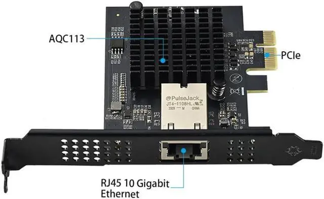 Alt view image 3 of 6 - 10Gbps Ethernet Networking Card PCIe x1 Interfaces for Enhanceds Data Transmission