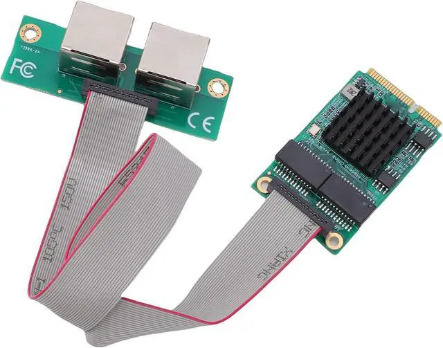 Alt view image 2 of 7 - Fabater Mini PCIe Gigabit Ethernet Adapter, Dual RJ45 Ports 10 100 1000Mbps I350 Controller, Industrial Grade Ethernet Adapter with Low Profile Bracket for Industrial PCs Single Board