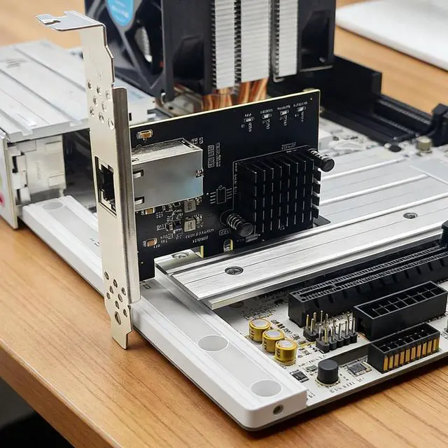 Alt view image 2 of 7 - Zopsc 10Gbps PCIe 4.0 Network Card, RTL8127AT Controller Gigabit Ethernet Adapter with Diskless PXE Support, for Desktop Server PC NAS Workstation