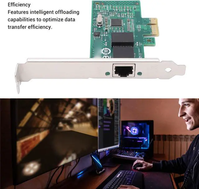 Alt view image 4 of 7 - Bewinner Gigabit Ethernet Card 1000Mbps PCIe 2.0 X1 with RJ45 Port, Plug and Play, 210AT Controller, Network Card, Ethernet with RJ45 Port PCI Express 2.0 X1