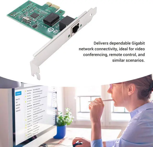 Alt view image 3 of 7 - Bewinner Gigabit Ethernet Card 1000Mbps PCIe 2.0 X1 with RJ45 Port, Plug and Play, 210AT Controller, Network Card, Ethernet with RJ45 Port PCI Express 2.0 X1