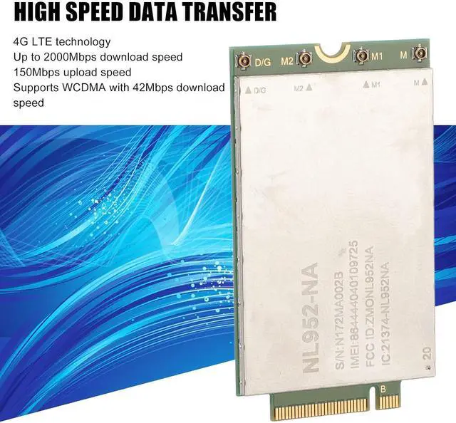 Alt view image 4 of 7 - M.2 Network Card,NL952 NA M.2 4G LTE Network Card,2000Mbps DL 150Mbps Speed LTE FDD TDD WCDMA Network Card Adapter for PC Laptops