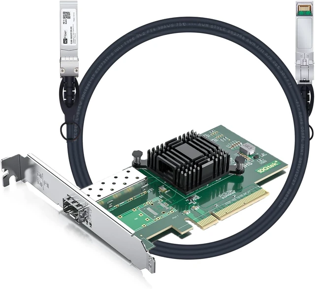 Main image of H!Fiber.com 0.5m 10G SFP+ DAC with 10Gb Network Card, Single SFP+ Port, PCI Express X8, Support Windows Server/Linux/VMware