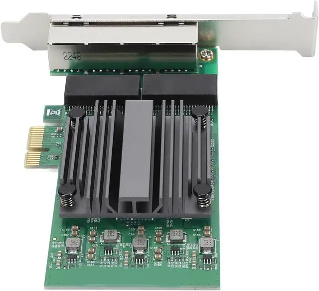 Alt view image 6 of 7 - 100/1000Mbps Gigabit Ethernet PCI Express Network Card, 4 RJ45 Ports Gigabit Ethernet Server Adapter for 82571 Chip, Network Card with 8 LED Indicators