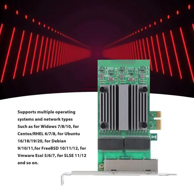Alt view image 5 of 7 - PCI Express Ethernet Network Card, Plug and Play PCB, Reliable 4 Port Connection, High Speed PCIe Network Card for PC