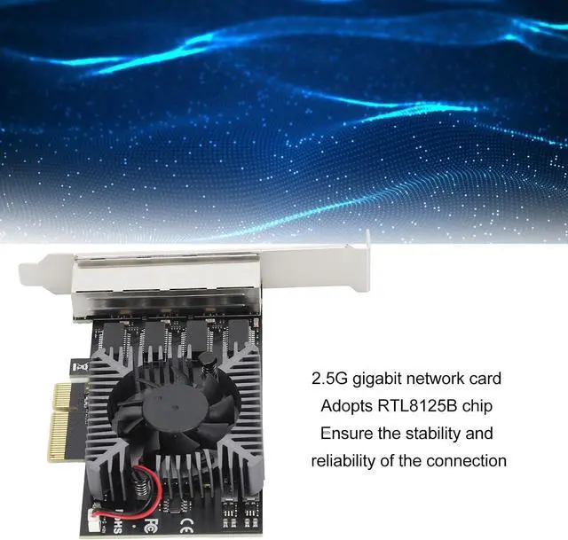 Alt view image 3 of 7 - PCIe Network Card Base T 2.5G, 8 LED Indicators J45 Reliability Ports 4 Port PCIe Ethernet Network Card for PC