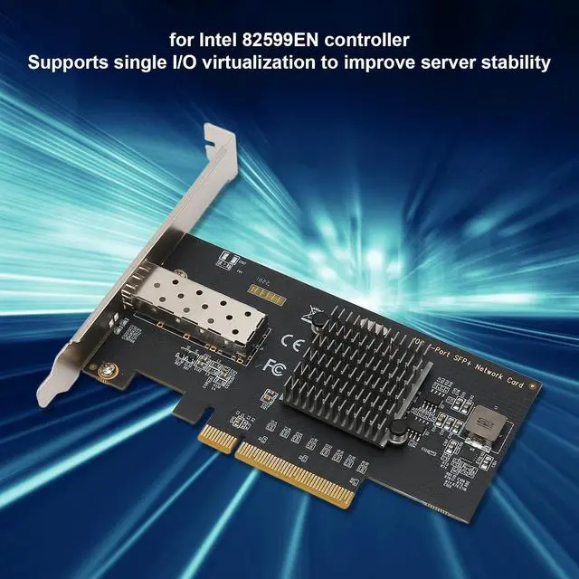 Alt view image 2 of 7 - Vikye PCIe Network Card, 10Gb SFP I/O Virtualization Network Adapter, IEEE 802.3z PCI Express Ethernet LAN Adapter, Compatible
