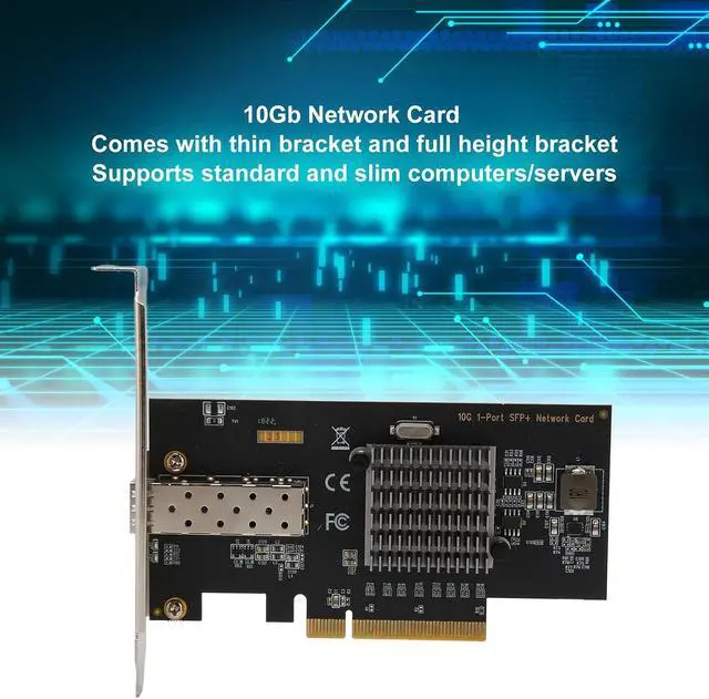 Alt view image 3 of 7 - Vikye PCIe Network Card, 10Gb SFP I/O Virtualization Network Adapter, IEEE 802.3z PCI Express Ethernet LAN Adapter, Compatible